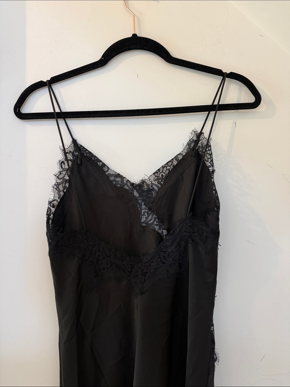 Zara Black Lace Asymmetric Slip Dress - Picture 3 of 4